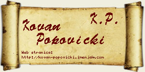 Kovan Popovicki vizit kartica